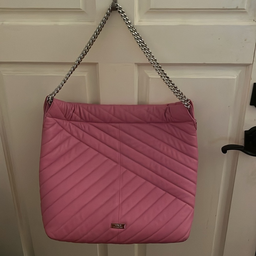 Vince Camuto Quilted Leather Bag Pehri Pink Large
